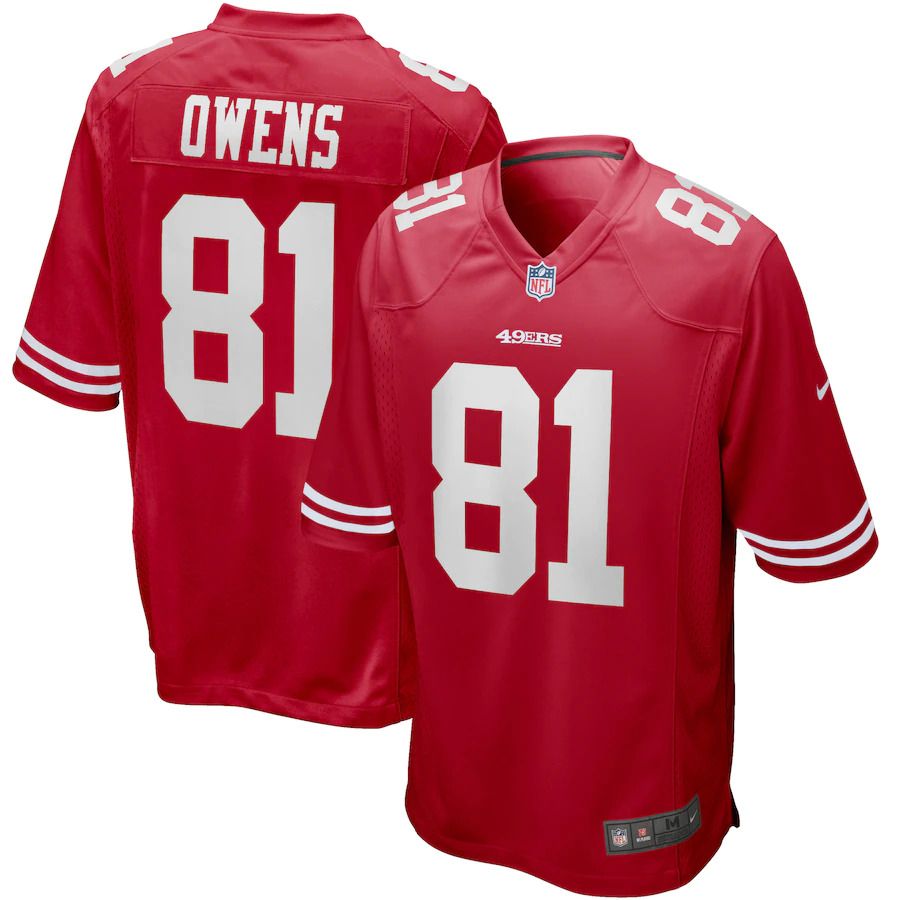 Men San Francisco 49ers 81 Terrell Owens Nike Scarlet Game Retired Player NFL Jersey